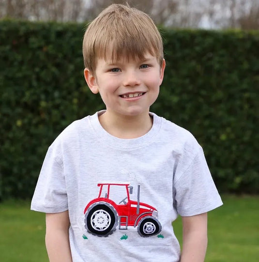 Bcc Big Red Tractor Childrens T Shirt Ash Grey - Ashurst Equestrian & Country