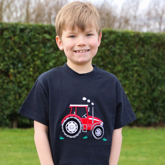 Bcc Big Red Tractor Childrens T Shirt Navy - Ashurst Equestrian & Country