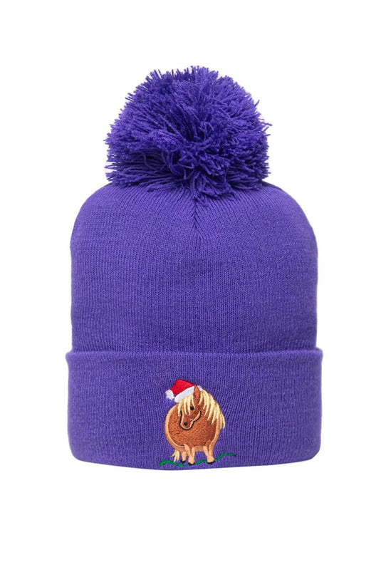 Bcc Christmas Santa Pom Pom Beanie Hat Purple - Ashurst Equestrian & Country