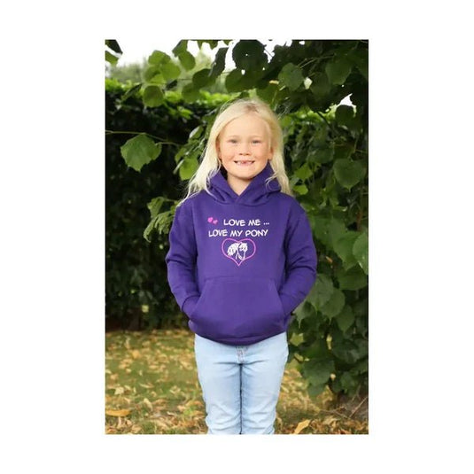 Bcc "Love Me Love My Pony" Childrens Hoodie Purple - Ashurst Equestrian & Country