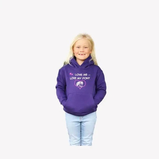 Bcc "Love Me Love My Pony" Childrens Hoodie Purple - Ashurst Equestrian & Country