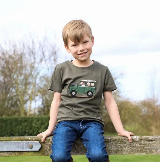Bcc Offroader & Dogs Childrens T Shirt Olive - Ashurst Equestrian & Country