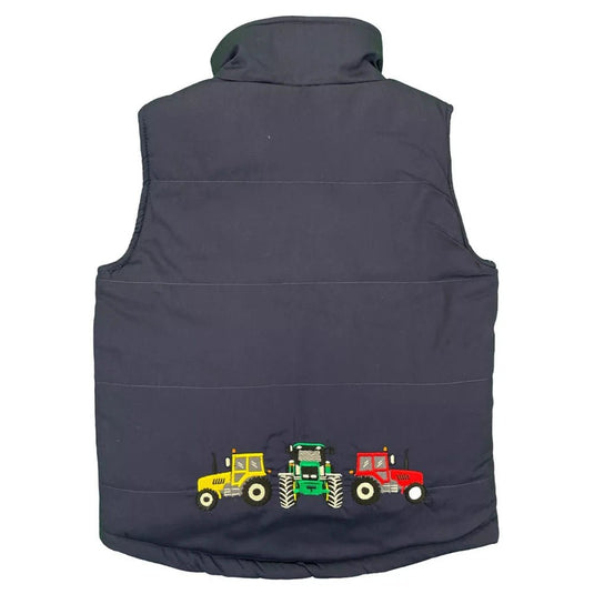 Bcc Three Tractors Childrens Gilet Navy - Ashurst Equestrian & Country