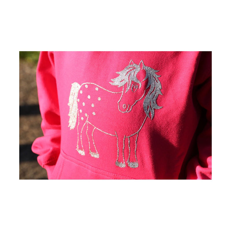 Load image into Gallery viewer, Bcc Twinkle Pony Glitter Hoodie Fuchsia - Ashurst Equestrian &amp; Country
