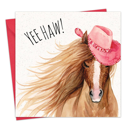 Horse Yee Haw - Funny Birthday Card