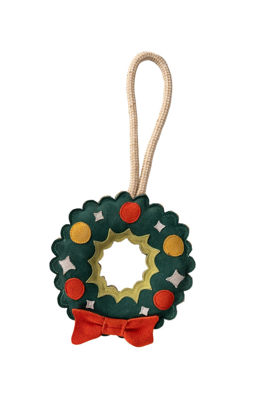 Benji & Flo Christmas Dog Toys - Ho Ho Holly Wreath - Ashurst Equestrian & Country