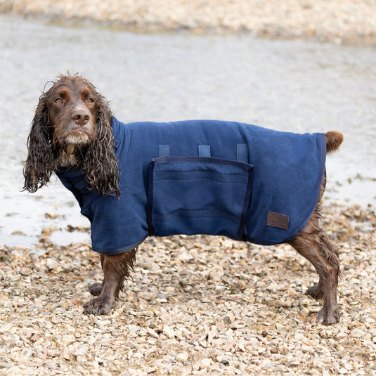 Benji & Flo Classic Drying Dog Robe Navy - Ashurst Equestrian & Country