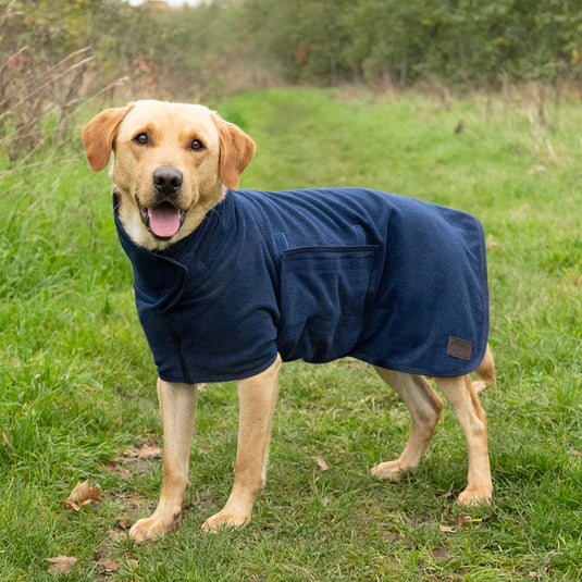 Benji & Flo Classic Drying Dog Robe Navy - Ashurst Equestrian & Country