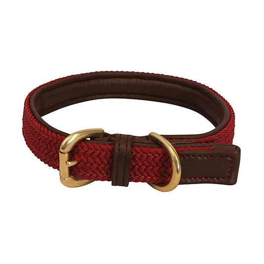 Benji & Flo Interlaced Dog Collar Burgundy - Ashurst Equestrian & Country