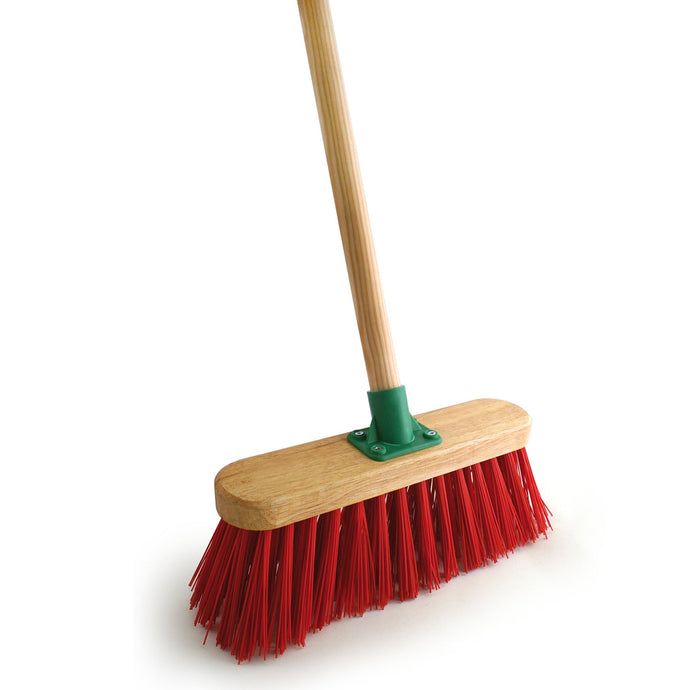 Bentley Brushes Broom Unvarnished Red Pvc With Fitted Handle - Ashurst Equestrian & Country