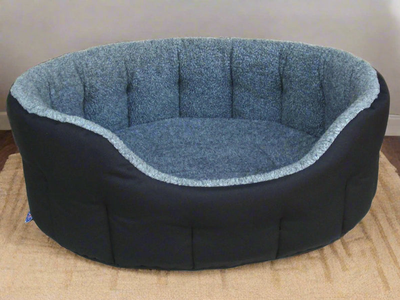 Load image into Gallery viewer, Premium Oval Bolster Style Heavy Duty Fleece Lined Machine Washable Dog Bed
