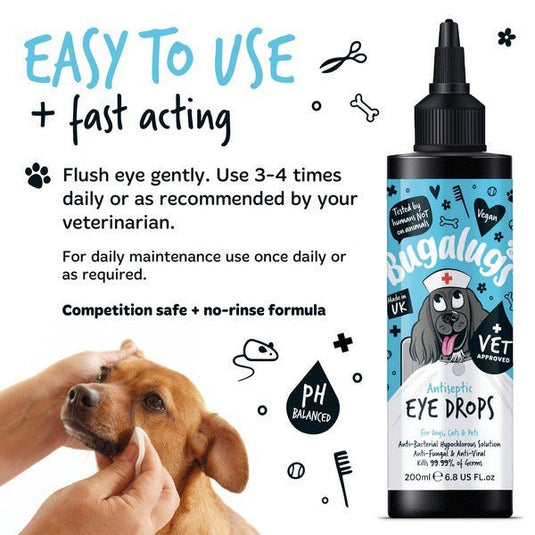 Bugalugs Antiseptic Eye Drops 200ml - Ashurst Equestrian & Country