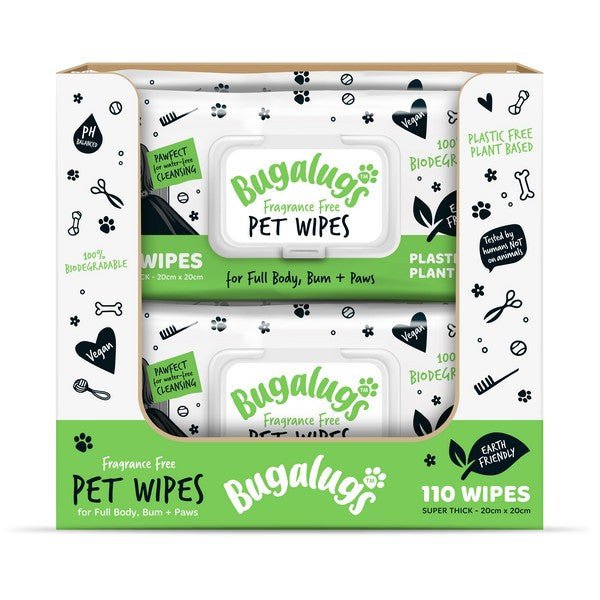 Load image into Gallery viewer, Bugalugs Biodegradable Wipes Fragrance Free 930g 110 wipes - Ashurst Equestrian &amp; Country
