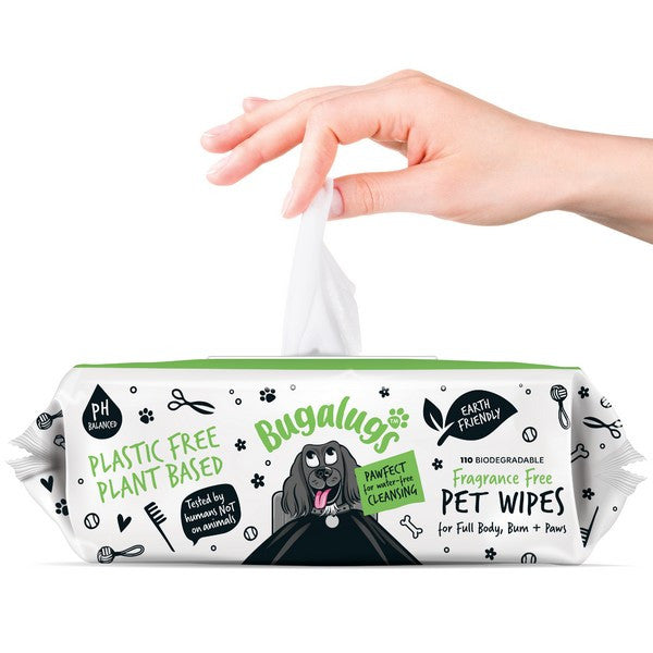 Load image into Gallery viewer, Bugalugs Biodegradable Wipes Fragrance Free 930g 110 wipes
