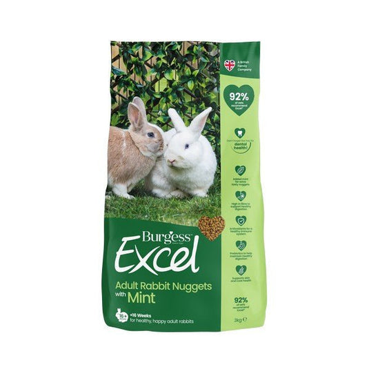 Burgess Excel Nuggets with Mint for Adult Rabbits 3kg - Ashurst Equestrian & Country