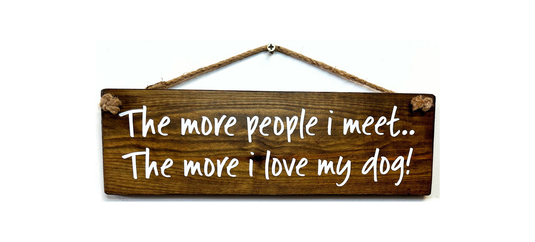 The more people I meet handmade hanging wood sign