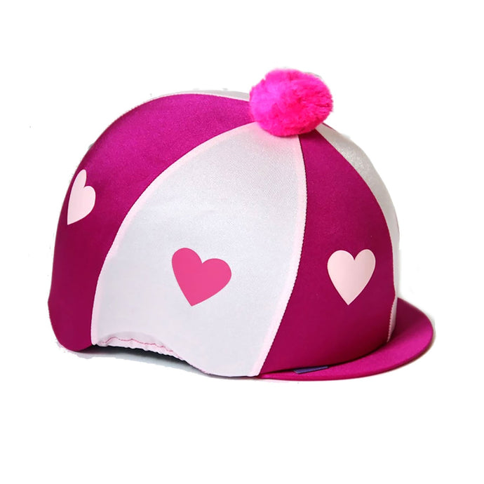 Capz Motif Cap Cover Lycra Heartz & Pom Pom - Ashurst Equestrian & Country