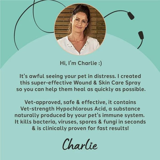 Charlie The Vet Antiseptic Wound & Skin Care Spray for All Animals 100ml - Ashurst Equestrian & Country