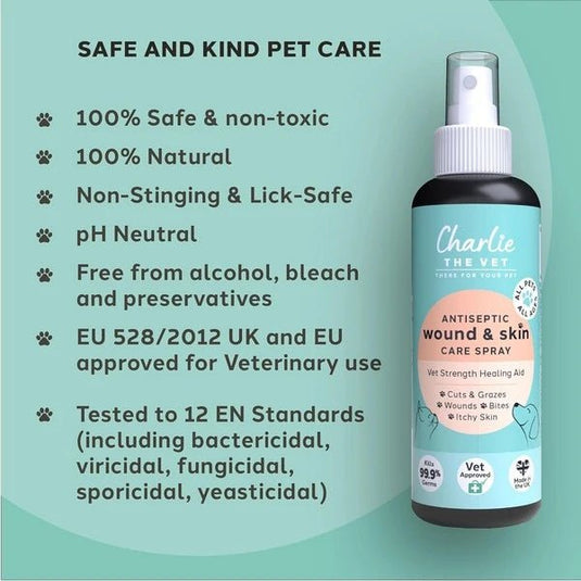 Charlie The Vet Antiseptic Wound & Skin Care Spray for All Animals 100ml - Ashurst Equestrian & Country