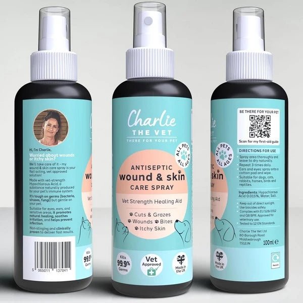 Load image into Gallery viewer, Charlie The Vet Antiseptic Wound &amp; Skin Care Spray for All Animals 100ml - Ashurst Equestrian &amp; Country

