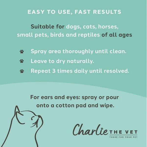 Load image into Gallery viewer, Charlie The Vet Antiseptic Wound &amp; Skin Care Spray for All Animals 100ml - Ashurst Equestrian &amp; Country
