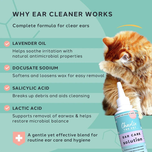 Charlie The Vet Ear Care Solution For Dogs and Cats 100ml - Ashurst Equestrian & Country