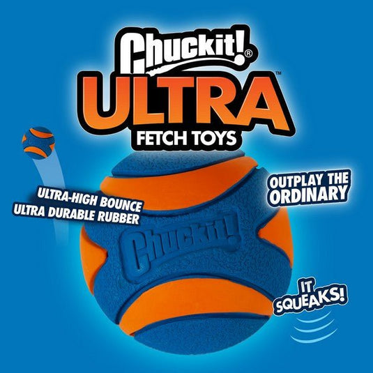 Chuckit! Ultra Squeaker Ball 1 Pack Large 7.3cm - Ashurst Equestrian & Country