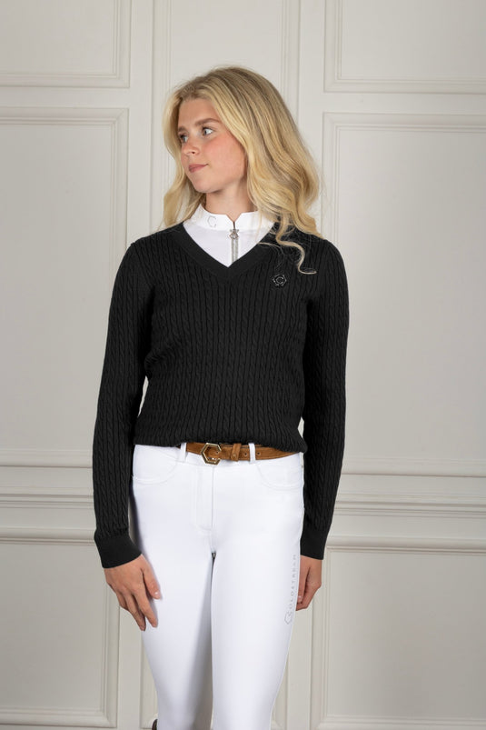 Coldstream Clarkston Knitted V - Neck Jumper - Black - X Small - Ashurst Equestrian & Country