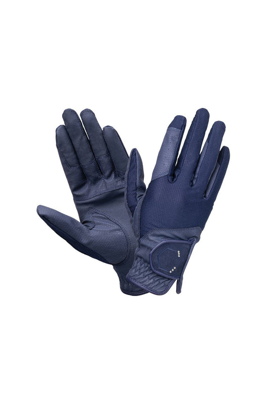Coldstream Next Generation Blakelaw Diamante Riding Gloves - Navy/Silver - Child X Small - Ashurst Equestrian & Country