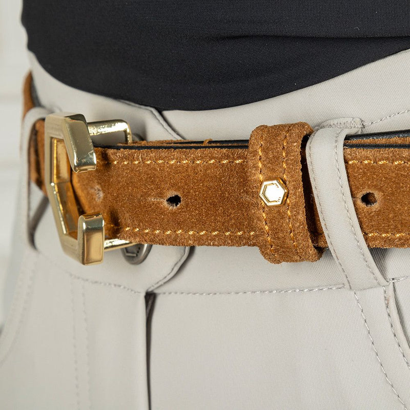 Load image into Gallery viewer, Coldstream Roxburgh Suede Belt Tan/Gold - Ashurst Equestrian &amp; Country
