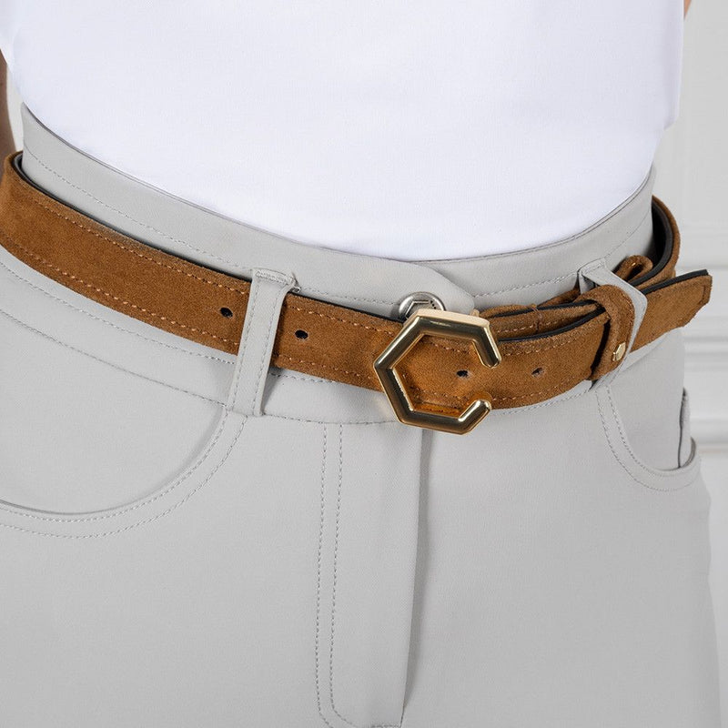 Load image into Gallery viewer, Coldstream Roxburgh Suede Belt Tan/Gold - Ashurst Equestrian &amp; Country
