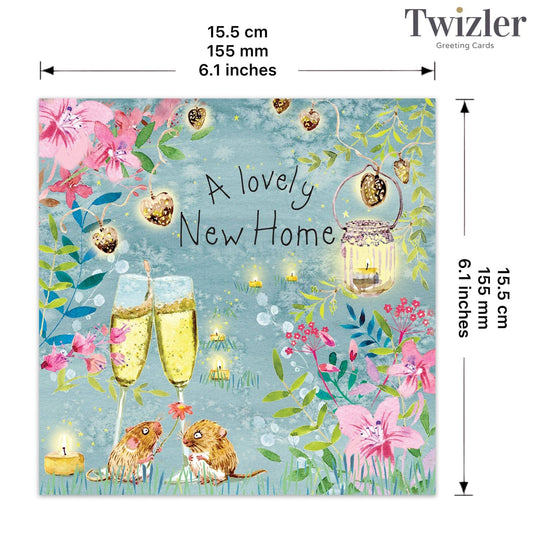 Lovely New Home Card with Champagne Mice