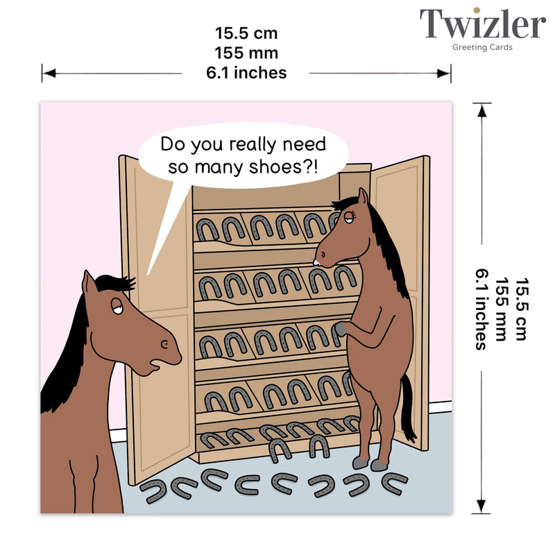 Load image into Gallery viewer, Funny Card - Horse so Many Shoes

