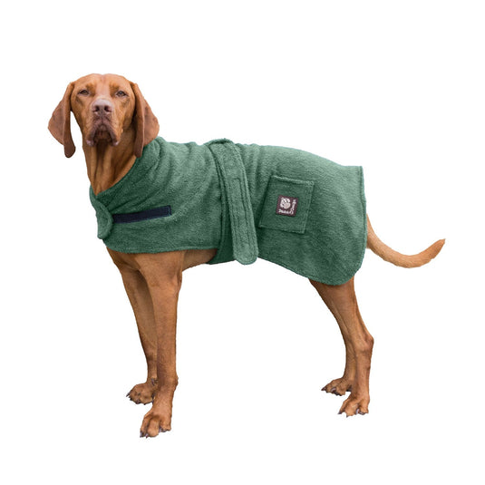 Danish Design Dog Robe Towelling Green - Ashurst Equestrian & Country