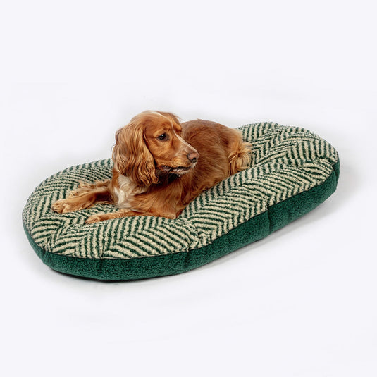 Danish Design Fleece Quilted Mattress Green Herringbone - Ashurst Equestrian & Country