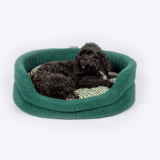 Danish Design Fleece Slumber Bed Green Herringbone - Ashurst Equestrian & Country