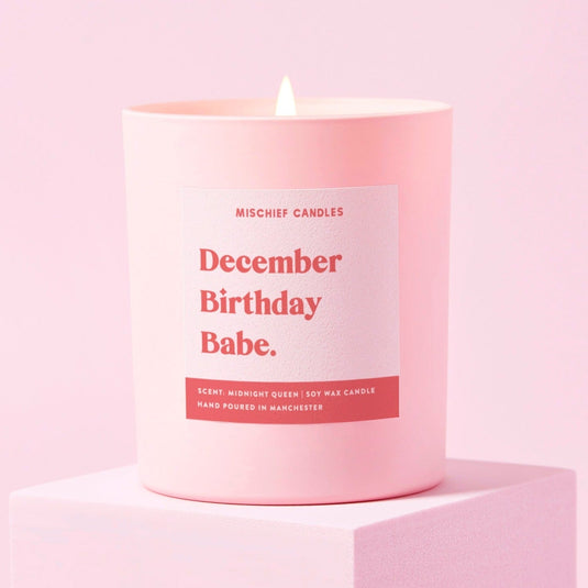 December Birthday Gift Funny Gift Candle December Birthday Babe - Ashurst Equestrian & Country