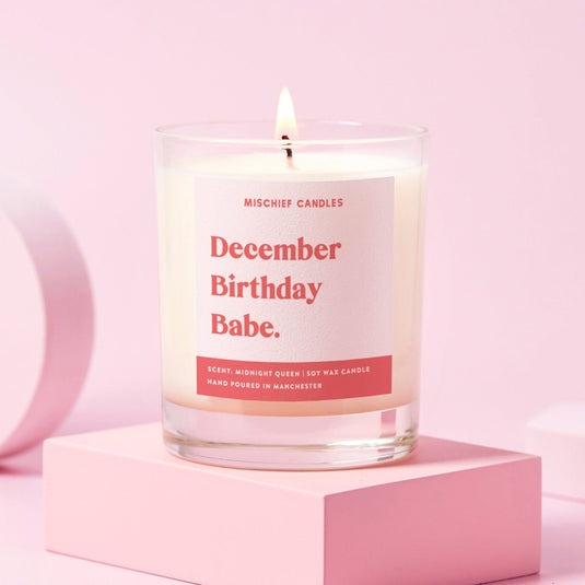 December Birthday Gift Funny Gift Candle December Birthday Babe - Ashurst Equestrian & Country