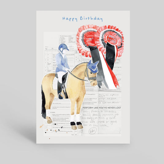 Deckled Edge Arena Card Happy Birthday - Ashurst Equestrian & Country