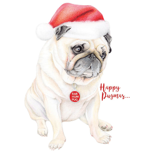 Deckled Edge Christmas Card Happy Pugmas - Ashurst Equestrian & Country