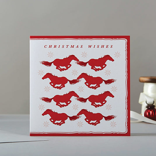 Deckled Edge Christmas Card Rosa Christmas Wishes - Ashurst Equestrian & Country