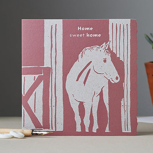 Deckled Edge Colour Block Pony Card Home Sweet Home - Ashurst Equestrian & Country