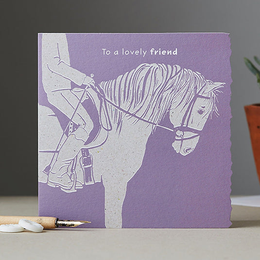 Deckled Edge Colour Block Pony Card Lovely Friend - Ashurst Equestrian & Country
