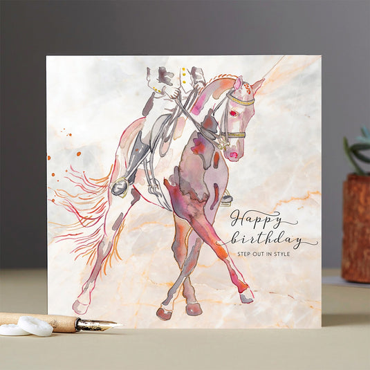 Deckled Edge Fanciful Dolomite Card Hb Dressage Horse - Ashurst Equestrian & Country