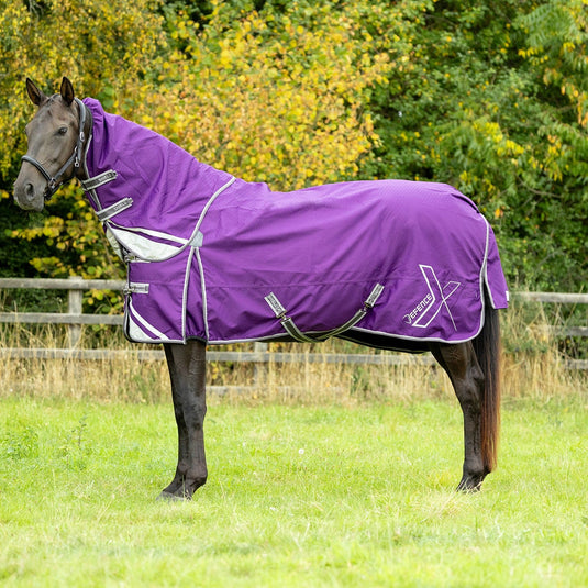 Defencex Shield 0 G Turnout Rug With Detachable Neck Purple - Ashurst Equestrian & Country
