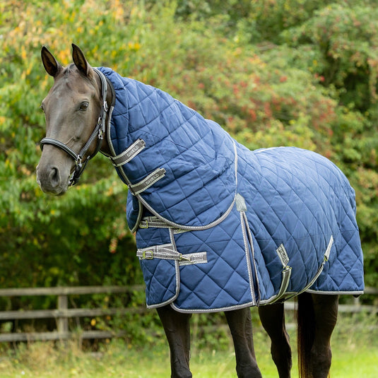Defencex Shield 200 G Stable Rug With Detachable Neck Navy - Ashurst Equestrian & Country