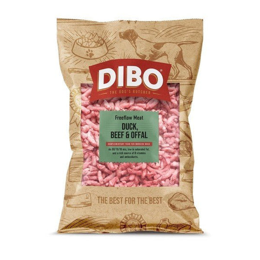 Dibo Freeflow Frozen Adult Dog Duck, Beef & Offal 1kg - Ashurst Equestrian & Country