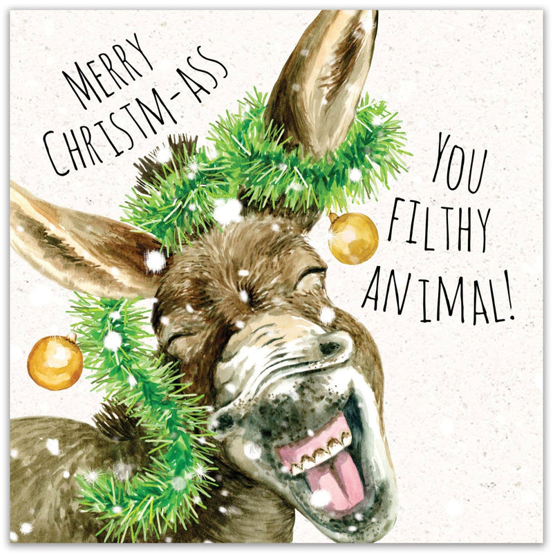 Load image into Gallery viewer, Donkey Filthy Animal - Funny Christmas Card - Ashurst Equestrian &amp; Country
