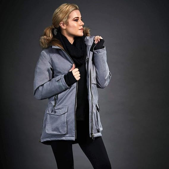 Load image into Gallery viewer, Dublin Black Wendy Waterproof Coat - Charcoal - Ashurst Equestrian &amp; Country
