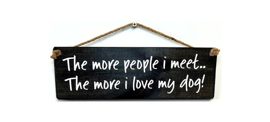 The more people I meet handmade hanging wood sign